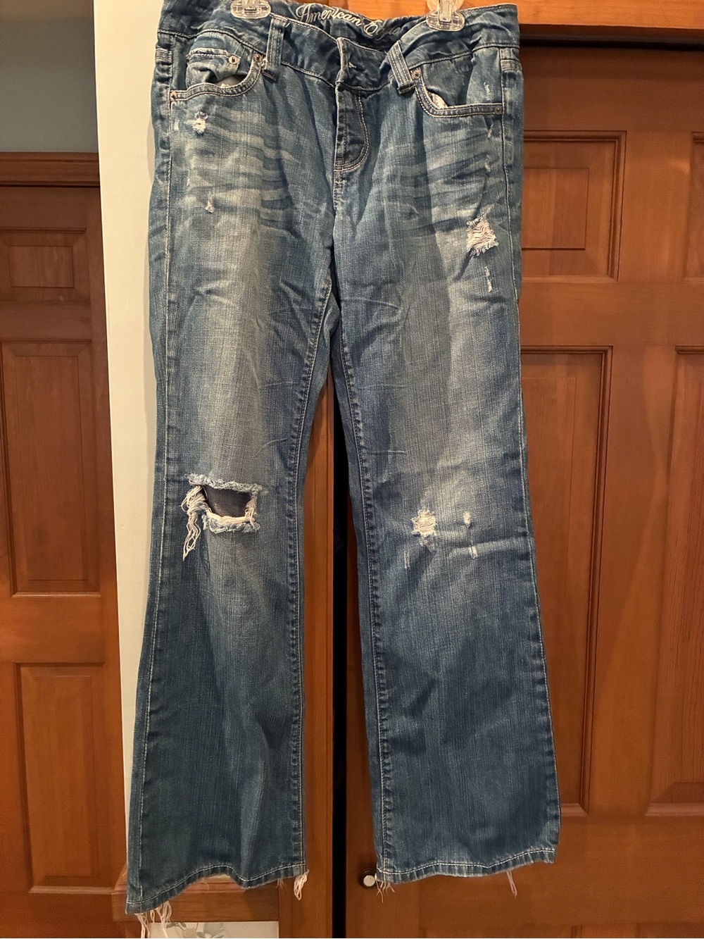 American Eagle Outfitters Dark Blue Denim Bootcut Boyfriend Jeans 8reg